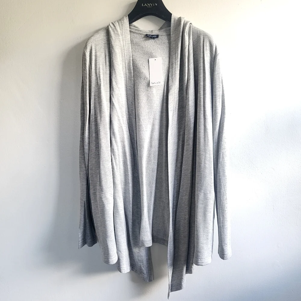 New Splendid Supersoft Hooded Heather Grey Cardigan NWT Small